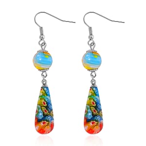 Multi Murano Style Earrings in Stainless Steel