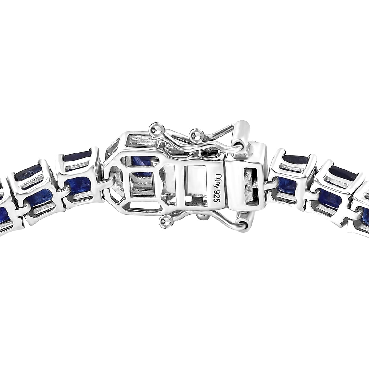 Asscher Cut Masoala Sapphire (D) 23.90 ctw Serene Harmony Bracelet in Rhodium Over Sterling Silver (8.00 In) image number 3