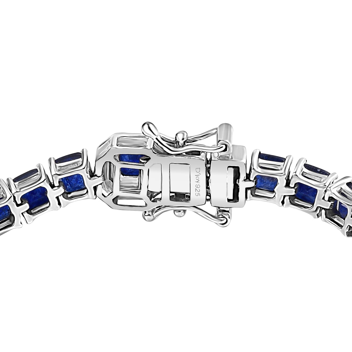Asscher Cut Masoala Sapphire (D) 18.10 ctw Serene Harmony Bracelet in Rhodium Over Sterling Silver (7.25 In) image number 3