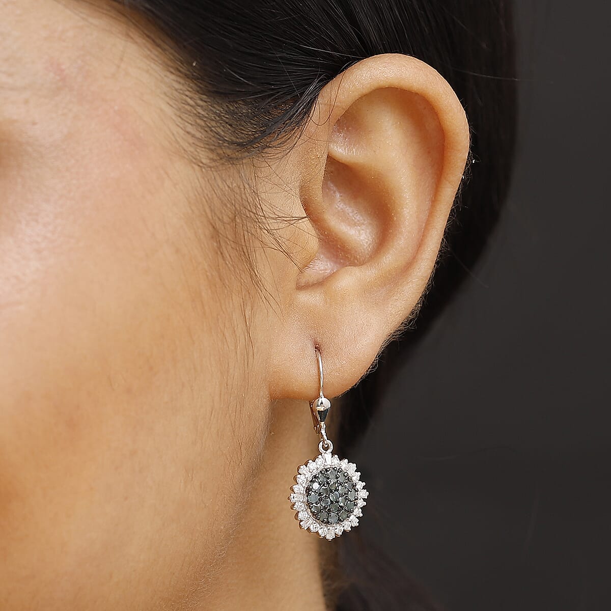Narsipatnam Alexandrite and Moissanite 2.70 ctw Spray Look Earrings in Rhodium Over Sterling Silver image number 2