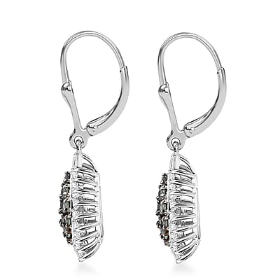 D'Joy Narsipatnam Alexandrite and Moissanite 2.00 ctw Spray Look Earrings in Rhodium Over Sterling Silver