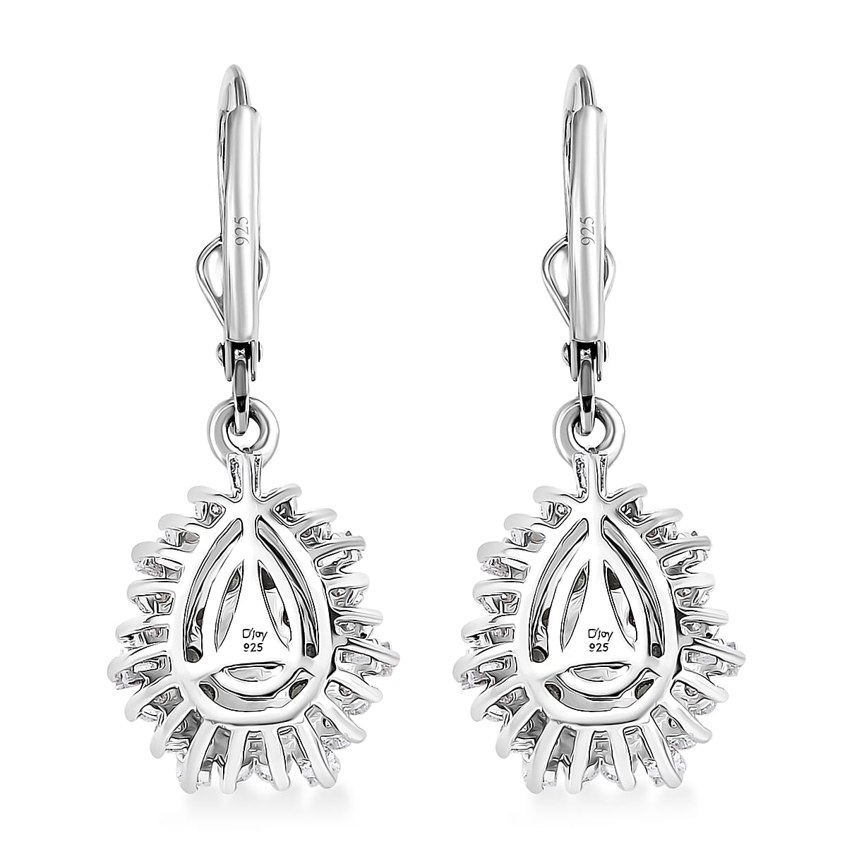 Narsipatnam Alexandrite and Moissanite 2.00 ctw Spray Look Earrings in Rhodium Over Sterling Silver image number 4