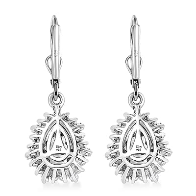D'Joy Narsipatnam Alexandrite and Moissanite 2.00 ctw Spray Look Earrings in Rhodium Over Sterling Silver