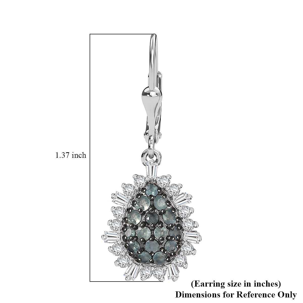 Narsipatnam Alexandrite and Moissanite 2.00 ctw Spray Look Earrings in Rhodium Over Sterling Silver image number 5