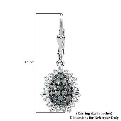 D'Joy Narsipatnam Alexandrite and Moissanite 2.00 ctw Spray Look Earrings in Rhodium Over Sterling Silver