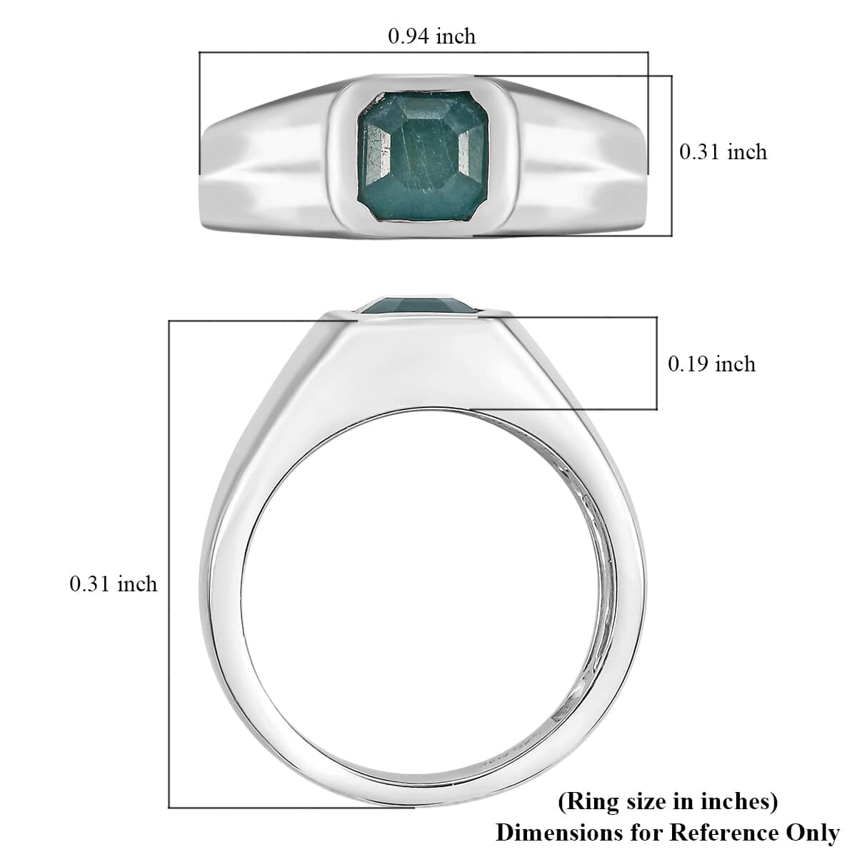 Grandidierite 1.75 ctw Men's Ring in Rhodium Over Sterling Silver (Size 10.0) image number 5