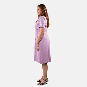 Tamsy Lilac Midi Dress with Removable Waist Tie - US Medium