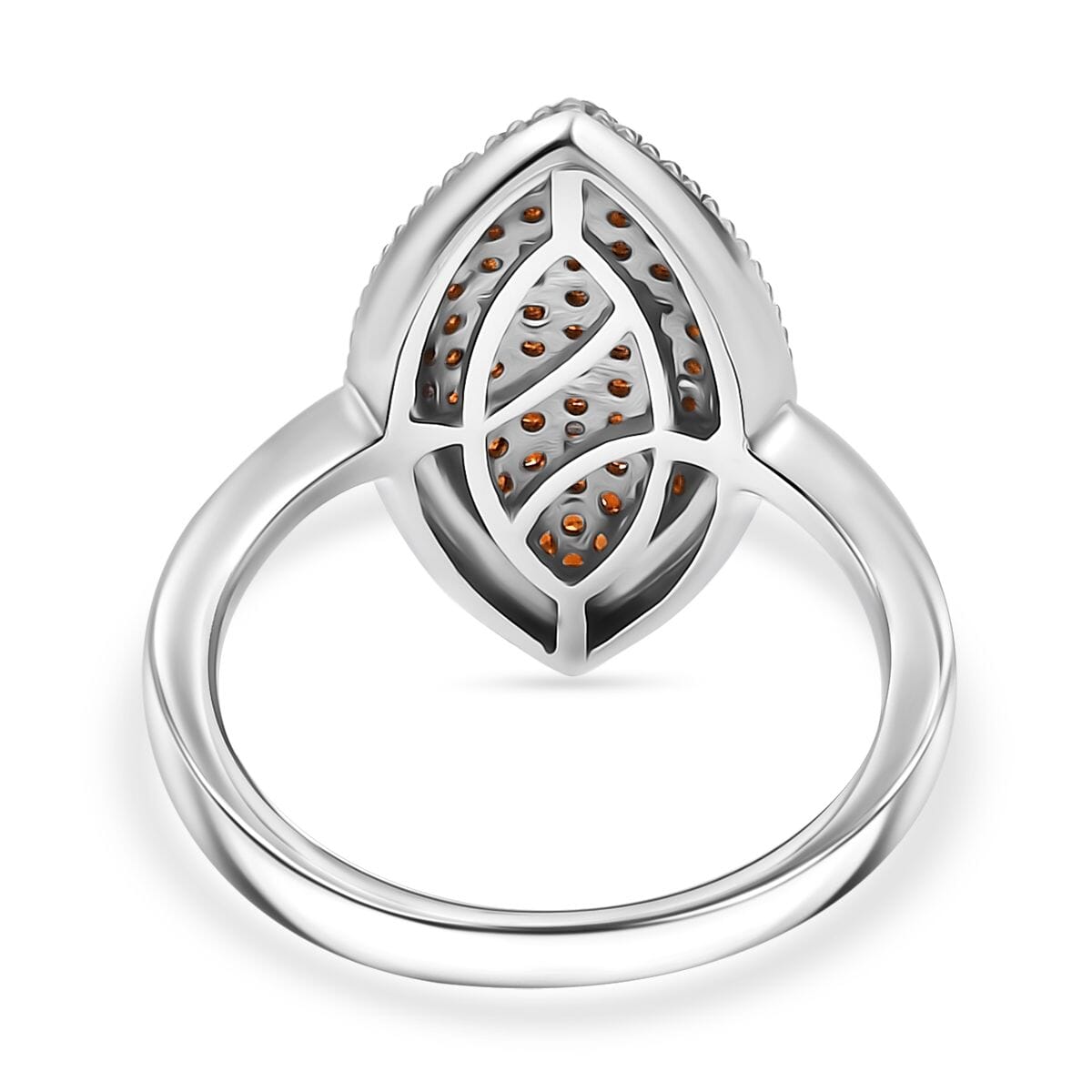 Premium Mozambique Garnet 1.00 ctw Scarlet Radiance Ring in Rhodium Over Sterling Silver (Size 9.0) image number 4