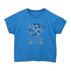 Blue Bike Crystal Bejeweled Bat Wing Short Sleeve Shirt Working - One Size Fits Most