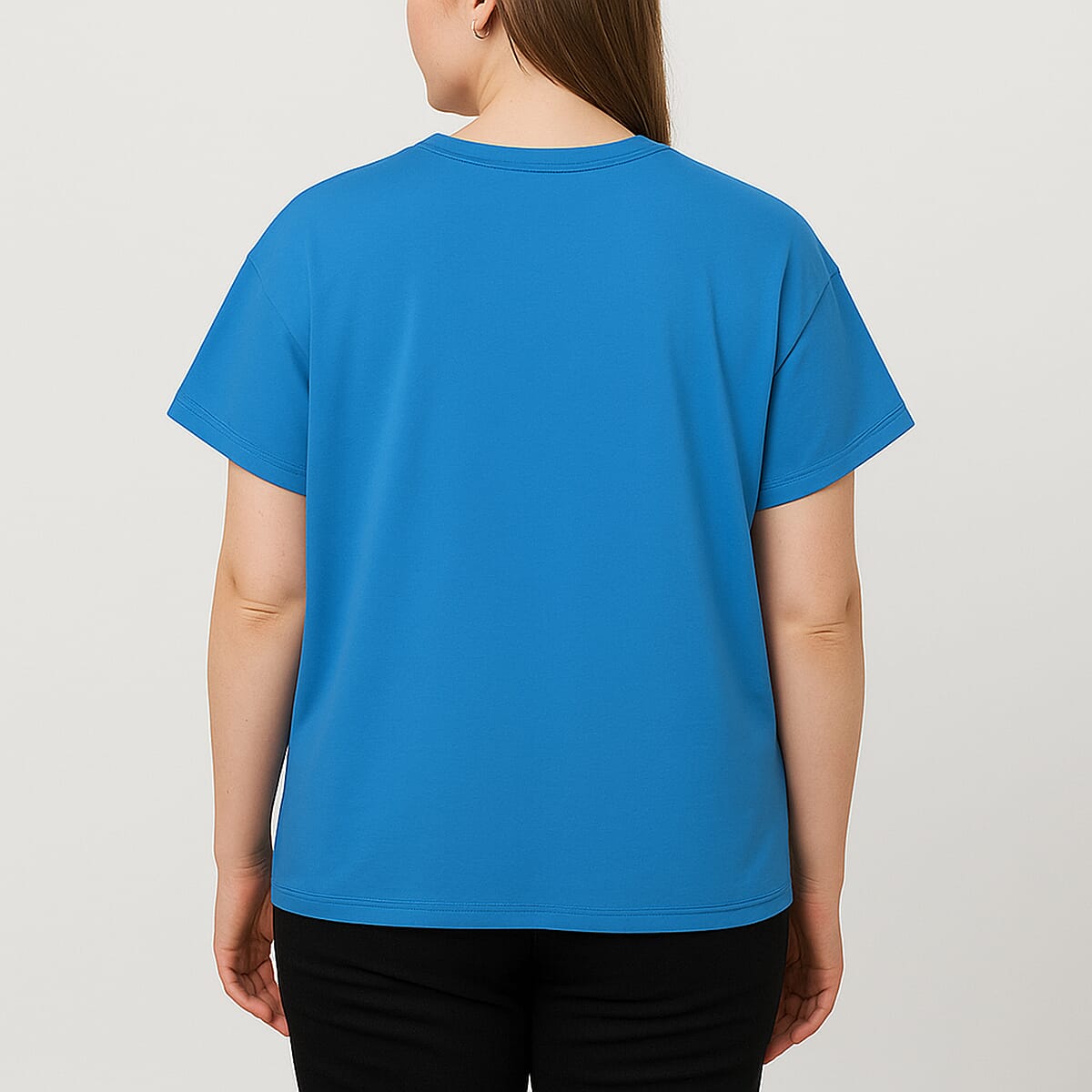 Blue Bike Crystal Bejeweled Bat Wing Short Sleeve Shirt - One Size Fits Most image number 2