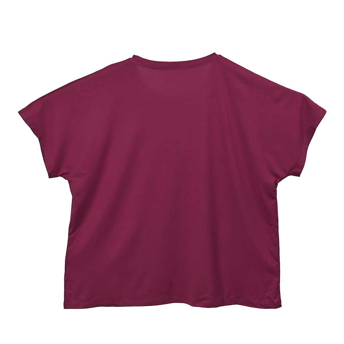 Berry Leaf Crystal Bejeweled Bat Wing Short Sleeve Shirt - One Size Fits Most image number 5