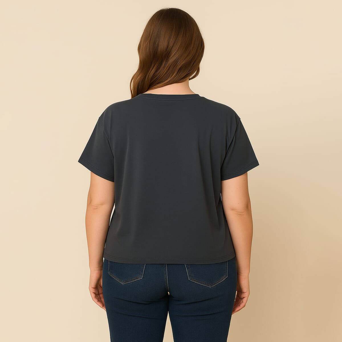 Navy Fireworks Crystal Bejeweled Bat Wing Short Sleeve Shirt Working - One Size Fits Most image number 2