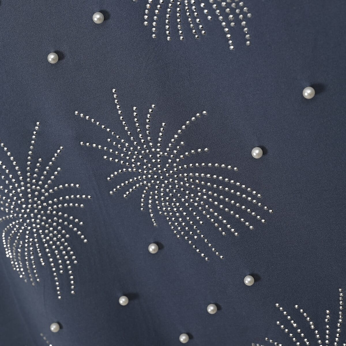 Navy Fireworks Crystal Bejeweled Bat Wing Short Sleeve Shirt Working - One Size Fits Most image number 4