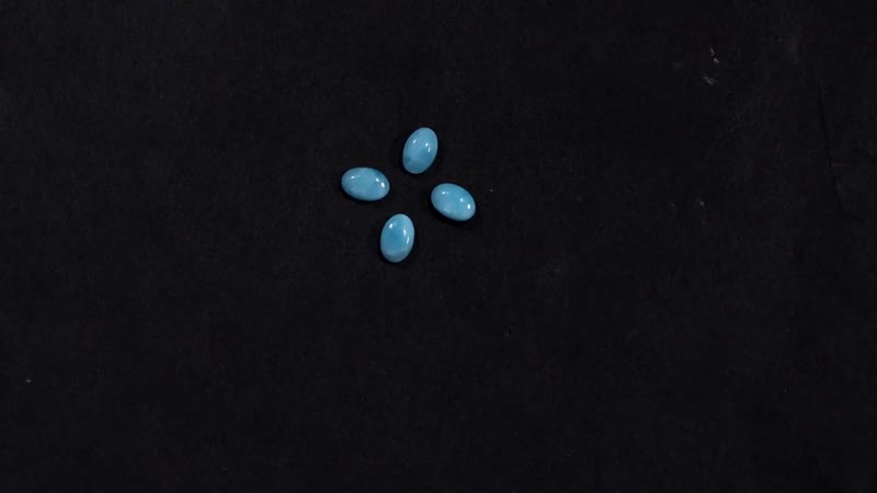 Premium Larimar Set of 4 (Ovl 6x4mm) 1.86 ctw Loose Gemstone
