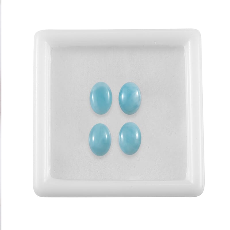 Premium Larimar Set of 4 (Ovl 6x4mm) 1.86 ctw Loose Gemstone