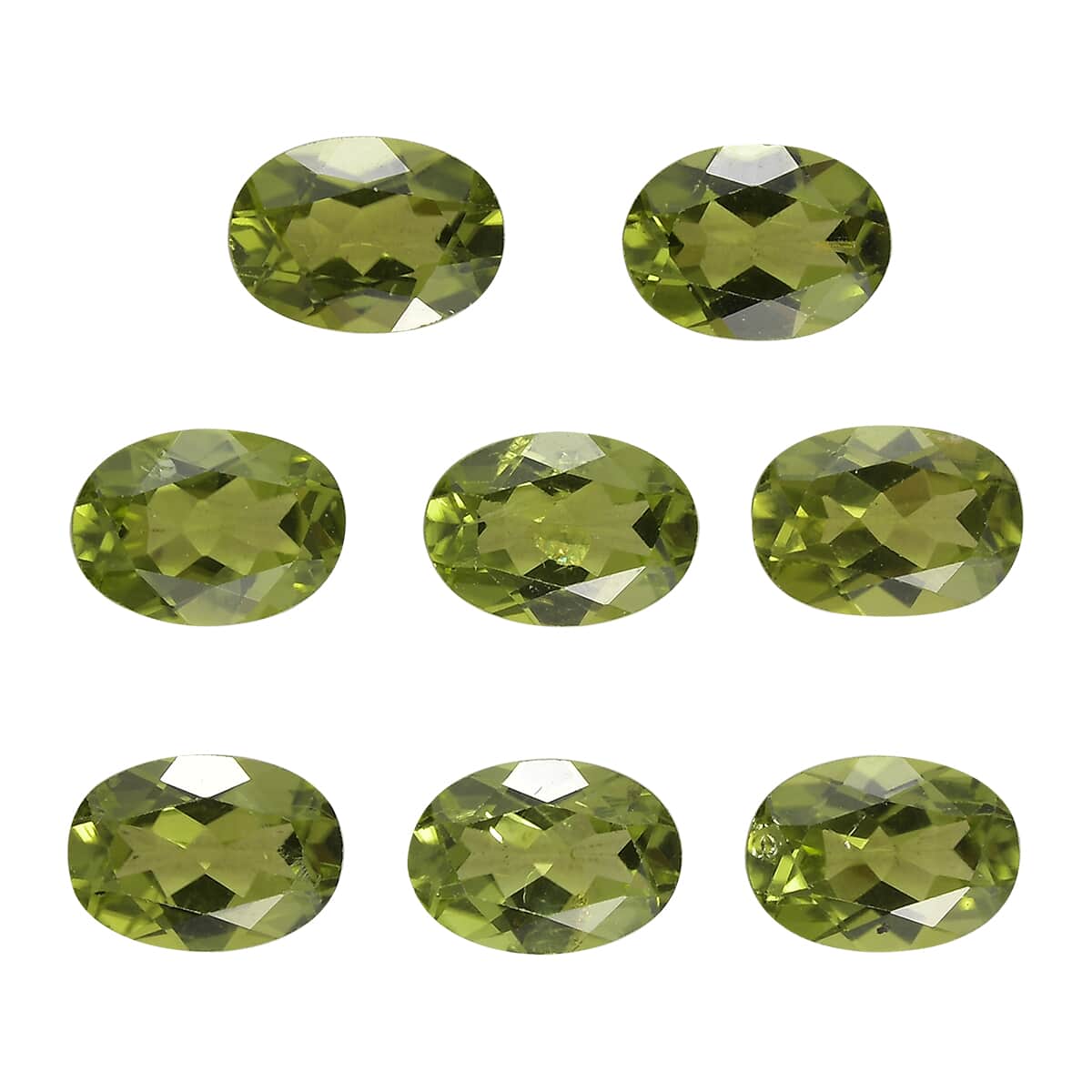 Peridot Set of 8 (Ovl 7x5mm) 6.46 ctw Loose Gemstone image number 0