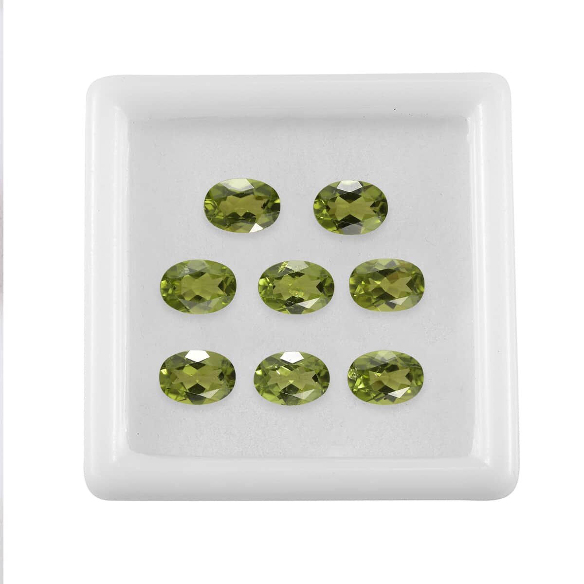 Peridot Set of 8 (Ovl 7x5mm) 6.46 ctw Loose Gemstone image number 3