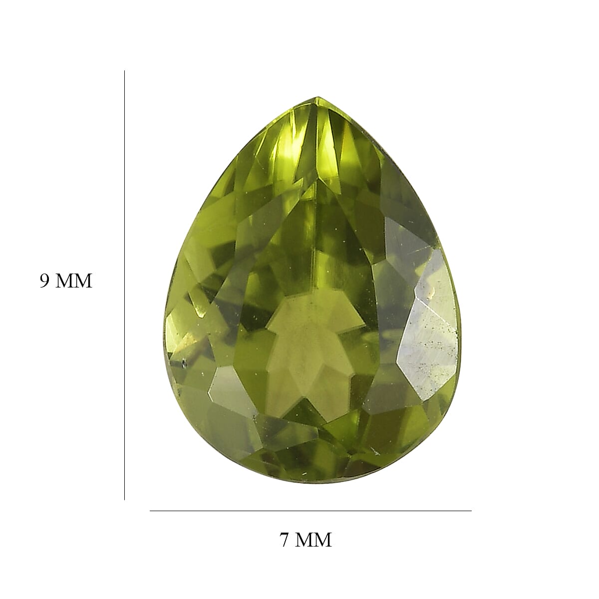Premium Peridot (Pear 9x7mm) 1.45 ctw Loose Gemstone image number 4