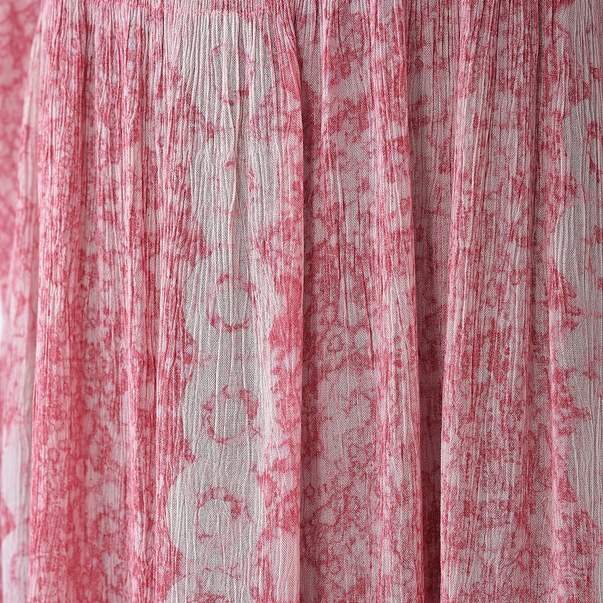 Pink Rayon Sleeveles Smocked Tie Dye Dress with kimono - One Size Fit Most image number 6