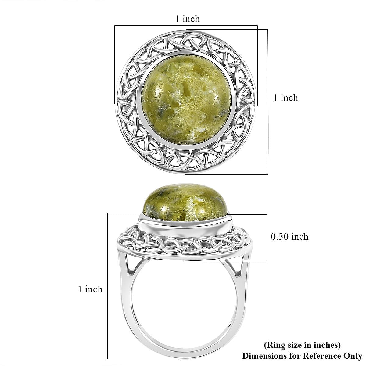 D'Joy Artisan Crafted Connemara Marble 10.00 ctw Ring in Black Oxidized Sterling Silver (Size 5.0) image number 5