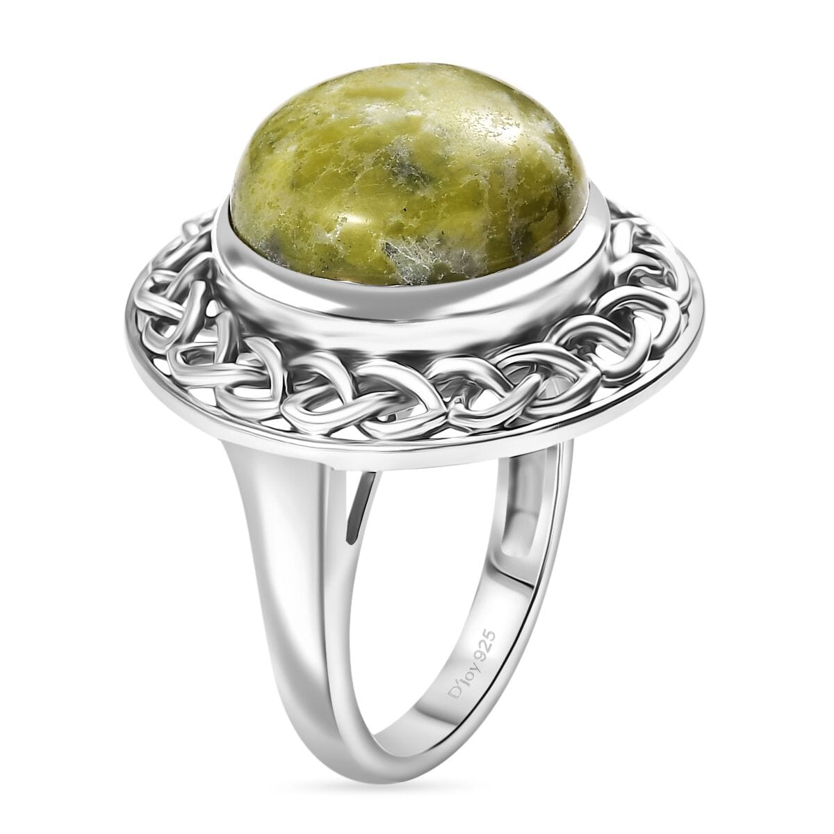 Artisan Crafted Connemara Marble 10.00 ctw Ring in Black Oxidized Sterling Silver (Size 6.0) image number 3