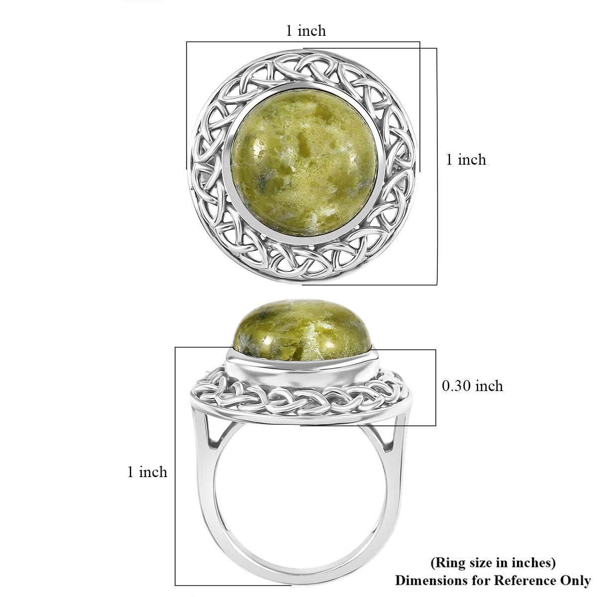 Artisan Crafted Connemara Marble 10.00 ctw Ring in Black Oxidized Sterling Silver (Size 6.0) image number 5