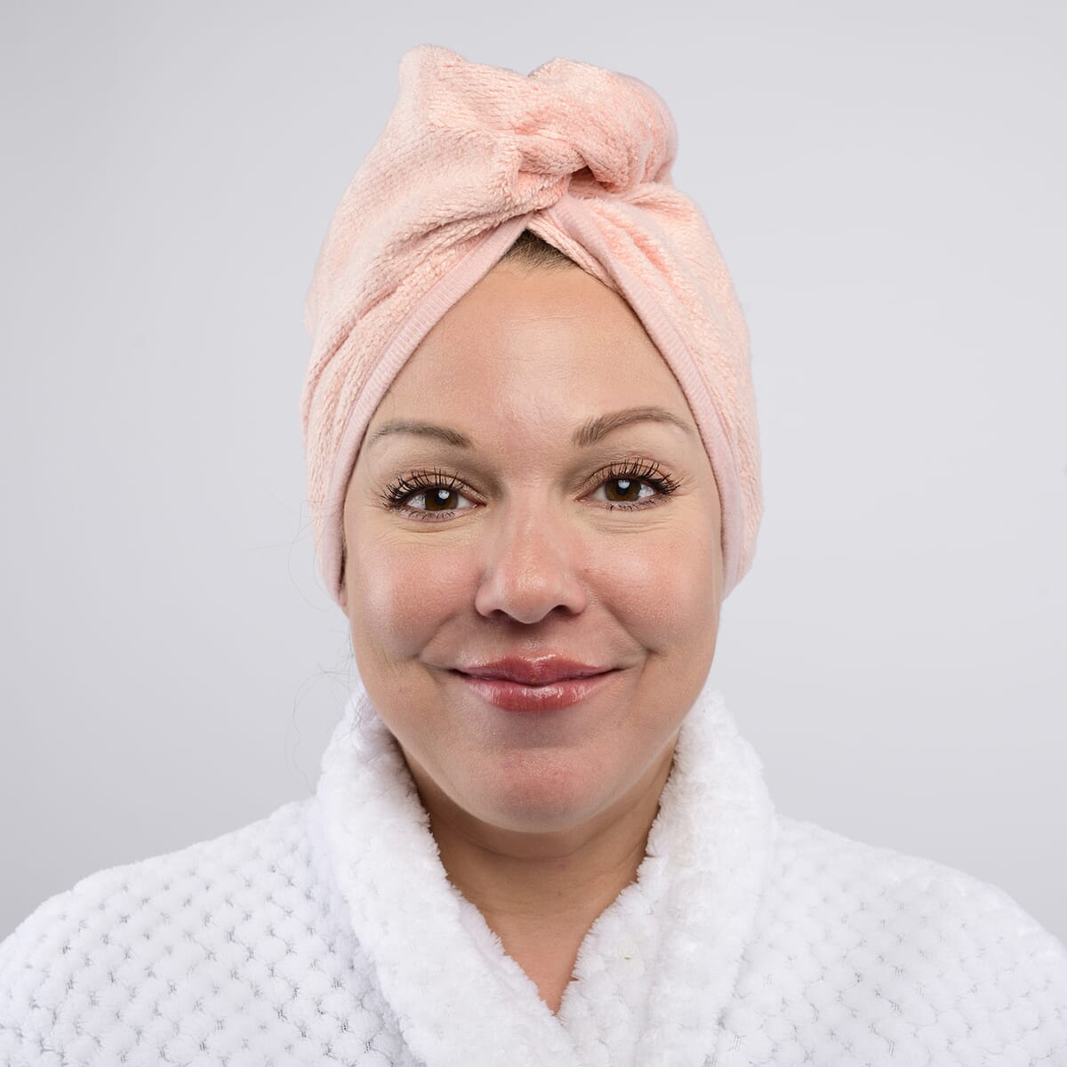 Closeout OliviaLayne 2 Pack Coffee & Pink Turban Set image number 2