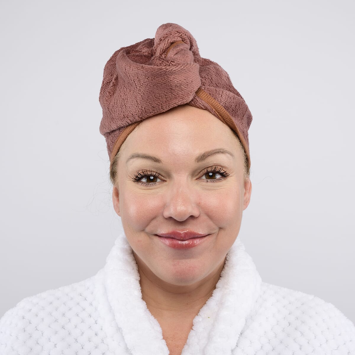 Closeout OliviaLayne 2 Pack Coffee & Pink Turban Set image number 4