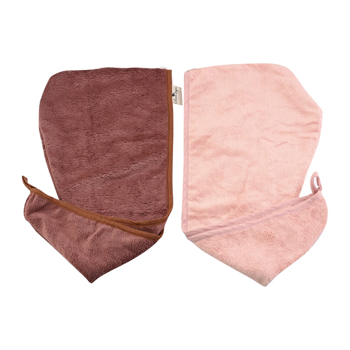 Closeout OliviaLayne 2 Pack Coffee & Pink Turban Set image number 5