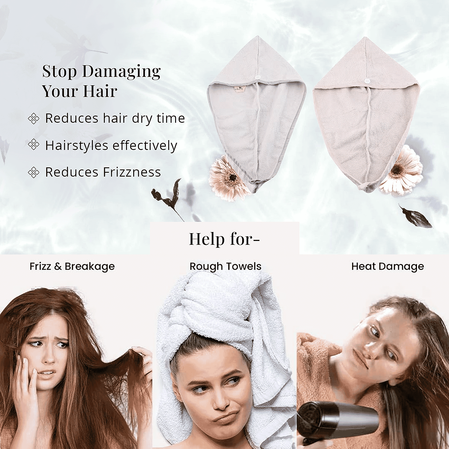 Closeout OliviaLayne 2 Pack Gray & Mauve Head Wrap Set