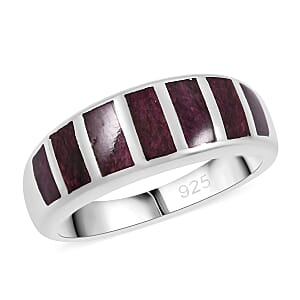Peruvian Artistry Multi Gemstone Purple 0.60 ctw Ring in Sterling Silver (Size 9.0)
