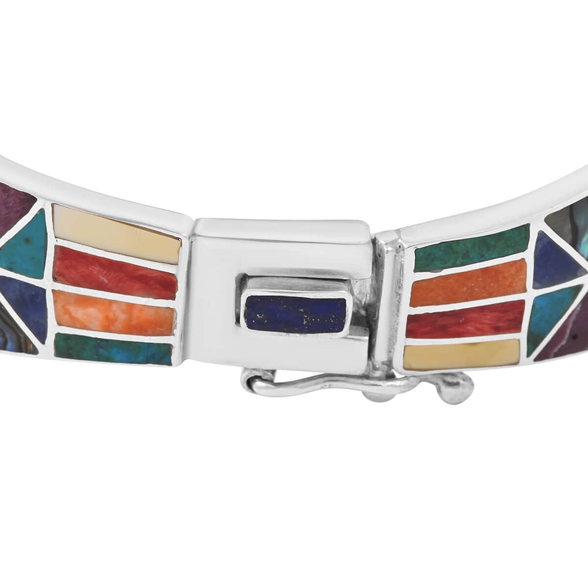 Multi Gemstone 12.65 ctw Inka Calender Bracelet in Sterling Silver (7.00 In) image number 3