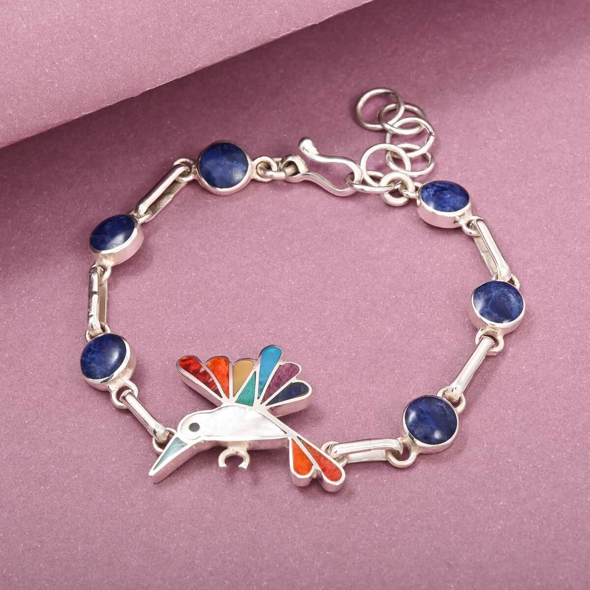 Peruvian Artistry Multi Gemstone Lima Bracelet in Sterling Silver (6.50-7.5In) image number 1