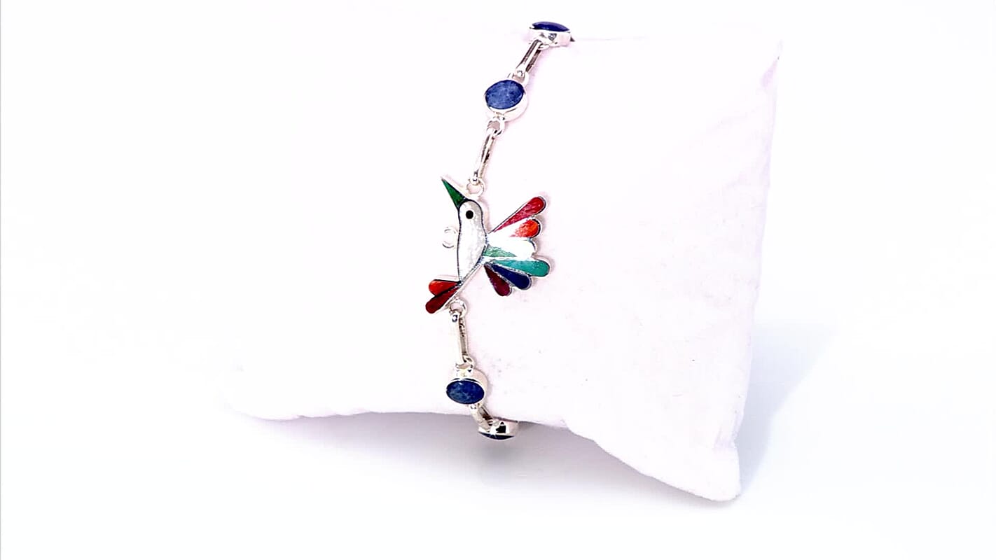 Peruvian Artistry Multi Gemstone Lima Bracelet in Sterling Silver (6.50-7.5In)