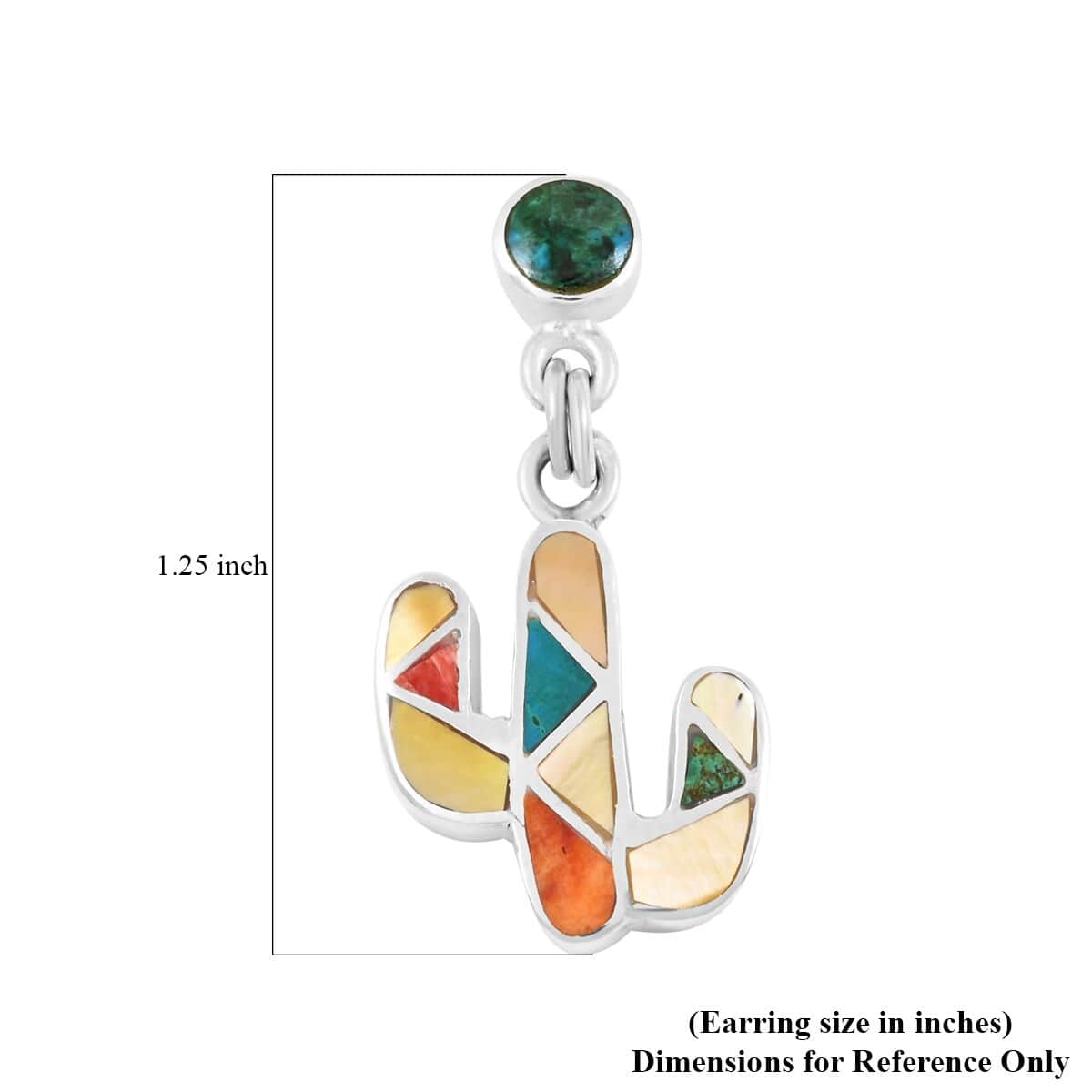 Peruvian Artistry Multi Gemstone 2.00 ctw Cactus Earrings in Sterling Silver image number 4