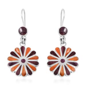 Peruvian Artistry Multi Gemstone 2.00 ctw Flower Earrings in Sterling Silver