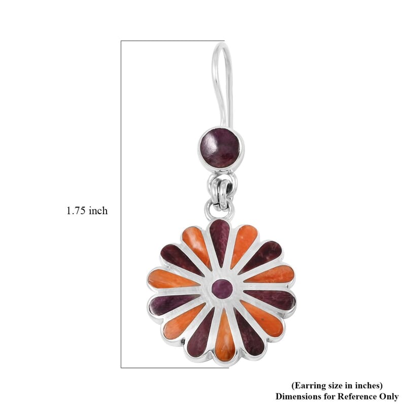 Peruvian Artistry Multi Gemstone 2.00 ctw Flower Earrings in Sterling Silver