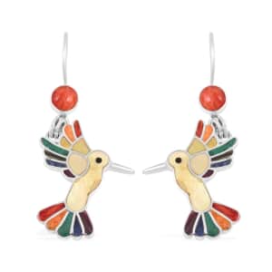 Peruvian Artistry Multi Gemstone 1.50 ctw Brave Hummingbird Earrings in Sterling Silver