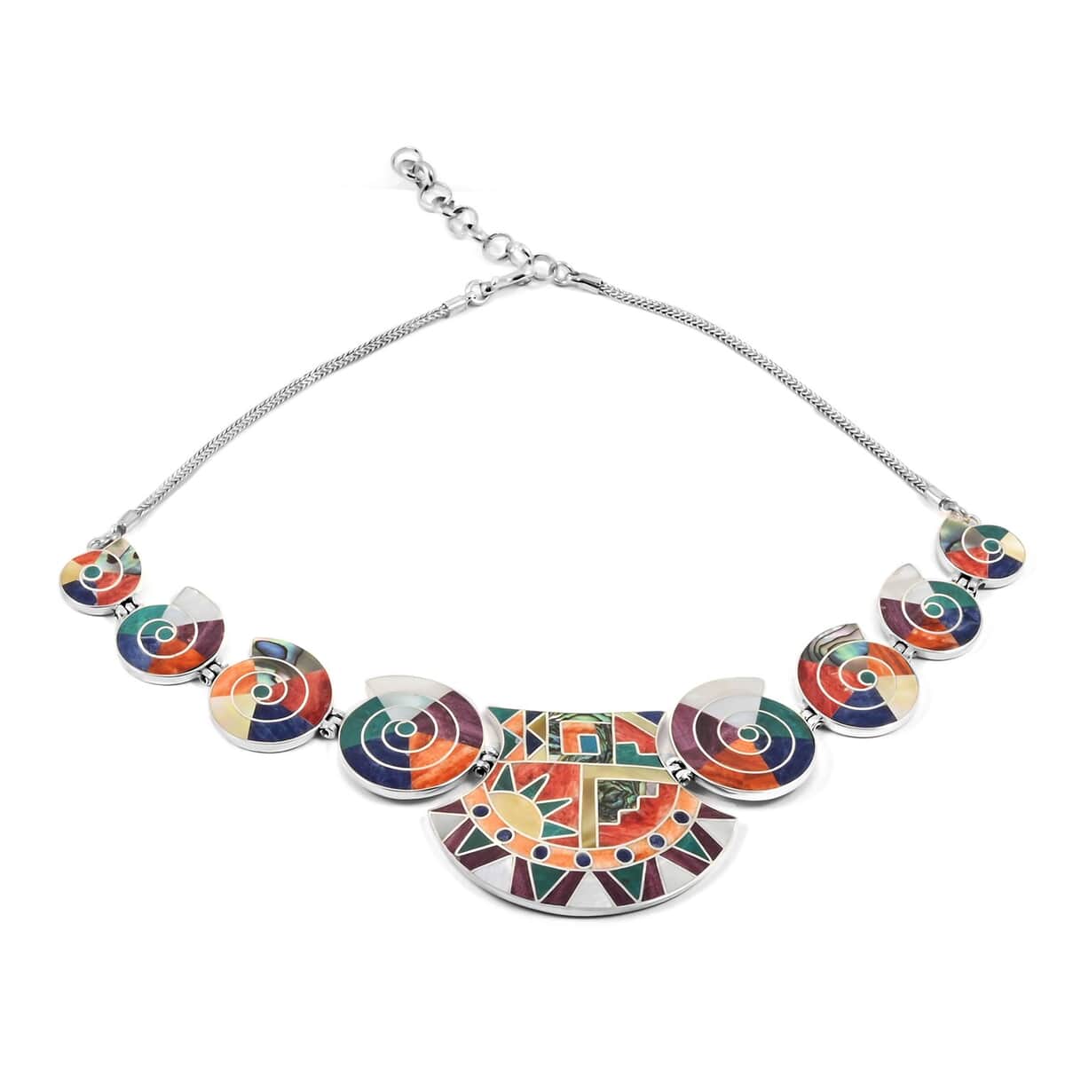 Multi Gemstone 15.60 ctw Juana Necklace in Sterling Silver 16-19 Inches image number 0