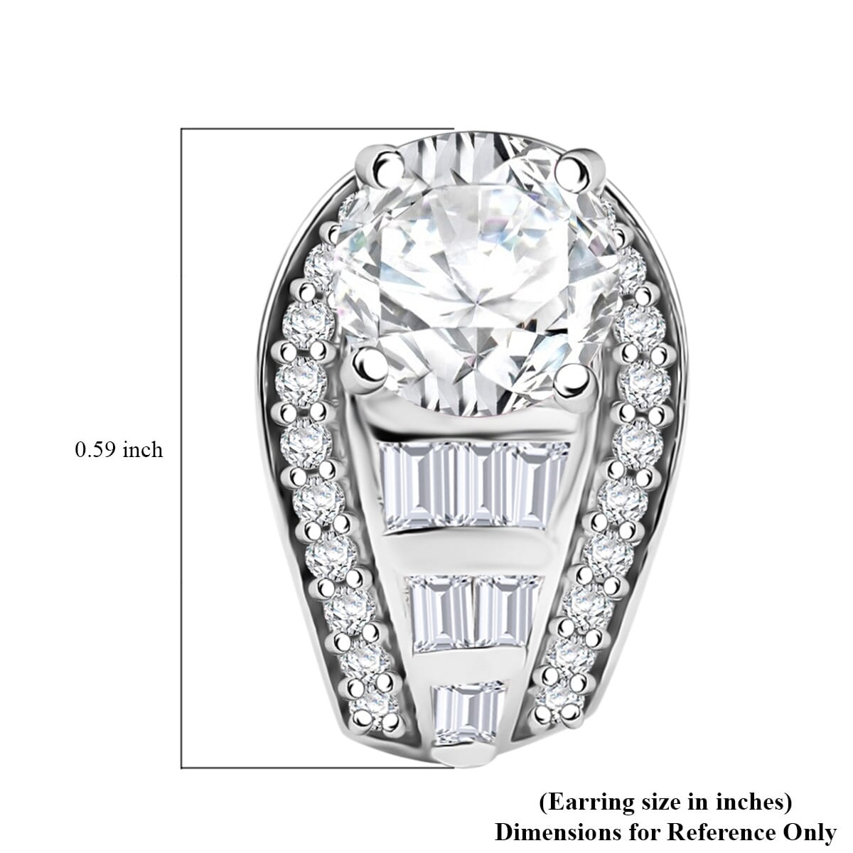 D'Joy Moissanite 2.80 ctw Earrings in Rhodium Over Sterling Silver image number 5