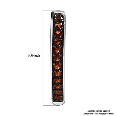 D'Joy Premium Mozambique Garnet 6.30 ctw Love Hoop Earrings in Platinum Over Sterling Silver