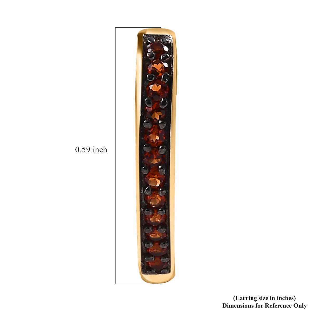 D'Joy Premium Mozambique Garnet 6.30 ctw Love Hoop Earrings in Vermeil Yellow Gold Over Sterling Silver image number 5