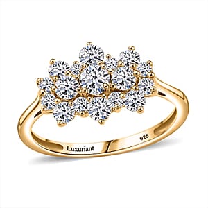 Luxuriant Lab Grown Diamond Ring in 18K Vermeil YG Over Sterling Silver (Size 5.0) 1.00 ctw