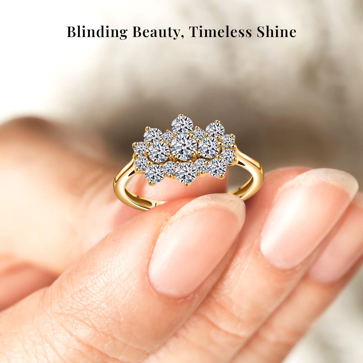 Luxuriant Lab Grown Diamond G-H SI 1.00 ctw Boat Shaped Ring in 18K Vermeil Yellow Gold Over Sterling Silver (Size 9.0) image number 4