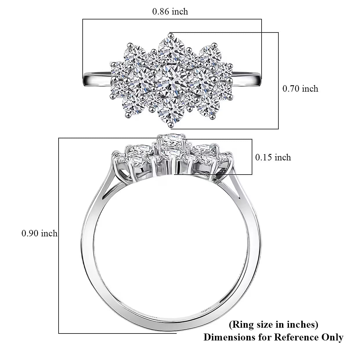 Luxuriant Lab Grown Diamond G-H SI 1.00 ctw Boat Shaped Ring in Rhodium Over Sterling Silver (Size 6.0) image number 7