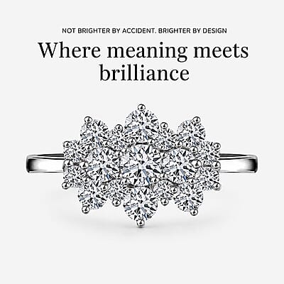 Luxuriant Lab Grown Diamond G-H SI 1.00 ctw Boat Shaped Ring in Rhodium Over Sterling Silver (Size 9.0)