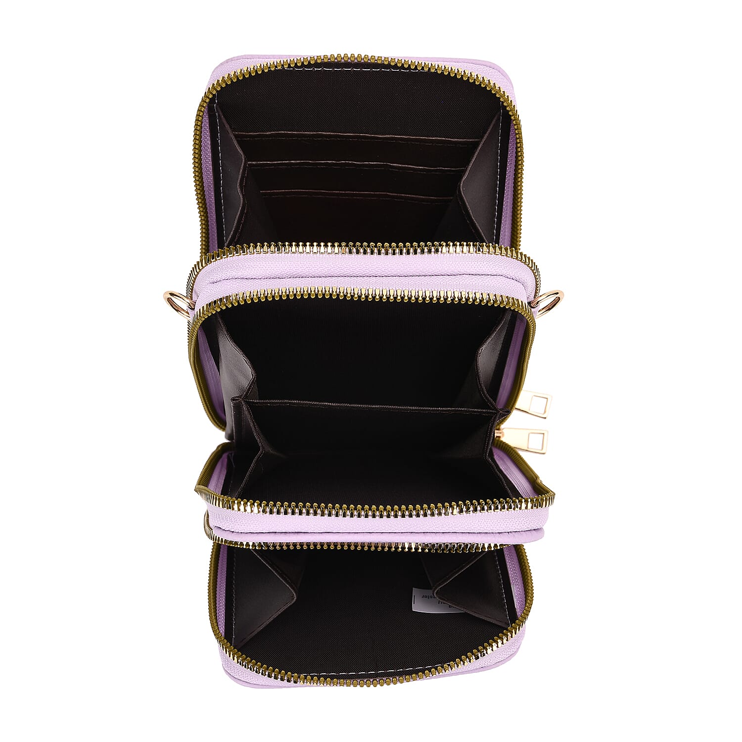 Set of 2Pcs Purple Faux Leather Crossbody Bag with Card Holder