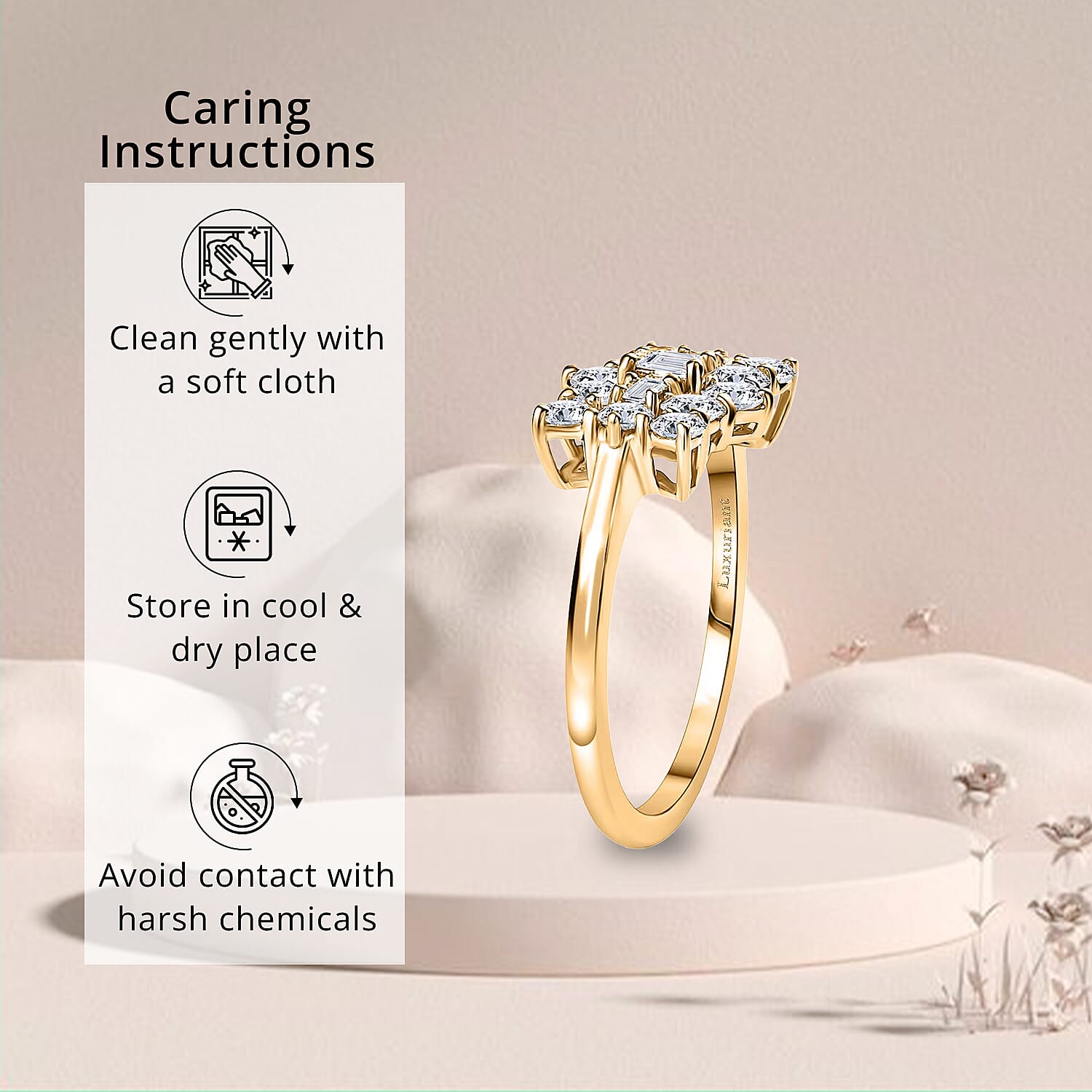 Luxuriant Lab Grown Diamond (G-H, SI) Cluster Ring in 18K Vermeil YG Over Sterling Silver (Size 10.0) 1.00 ctw