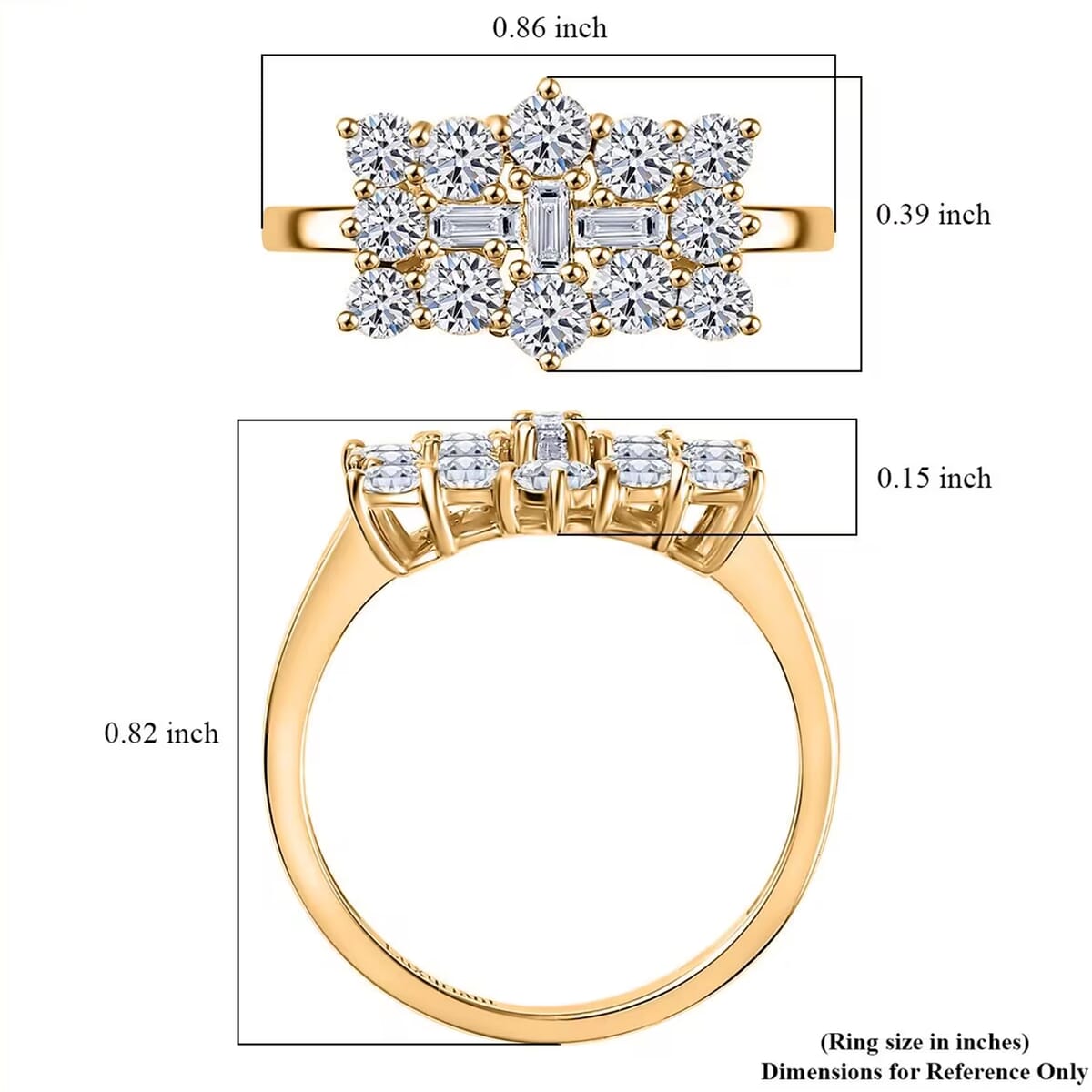 Luxuriant Lab Grown Diamond G-H SI 1.00 ctw Boat Ring in 18K Vermeil Yellow Gold Over Sterling Silver (Size 8.0) image number 7