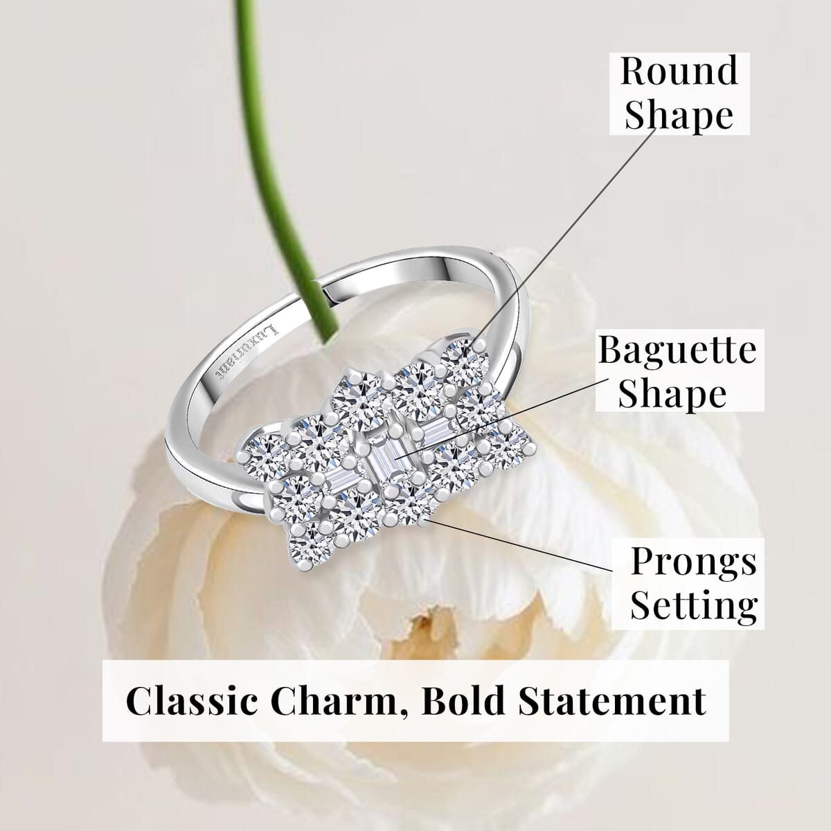 Luxuriant Lab Grown Diamond G-H SI 1.00 ctw Boat Ring in Rhodium Over Sterling Silver (Size 6.0) image number 5